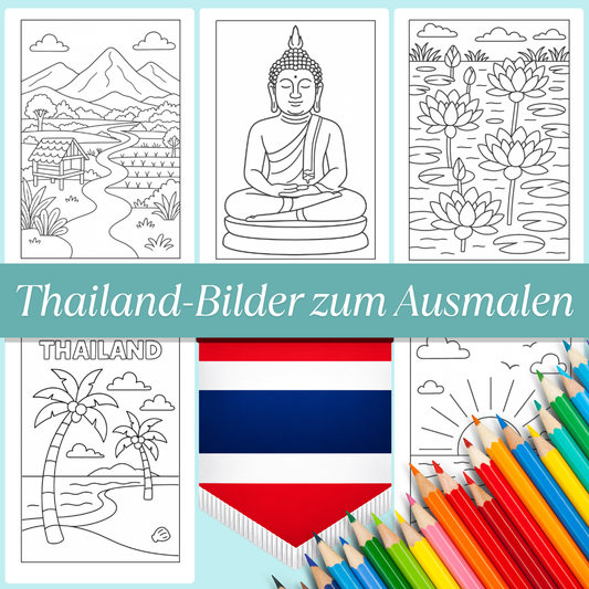 Thailand Ausmalbilder für Kinder (PDF Download)