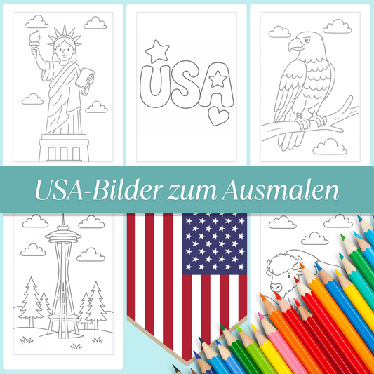 USA Ausmalbilder für Kinder (PDF Download)