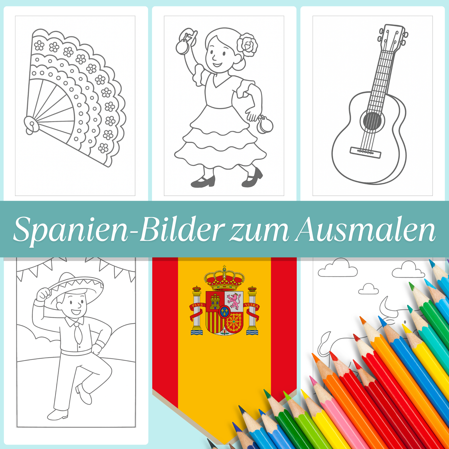 Spanien Ausmalbilder für Kinder (PDF Download)